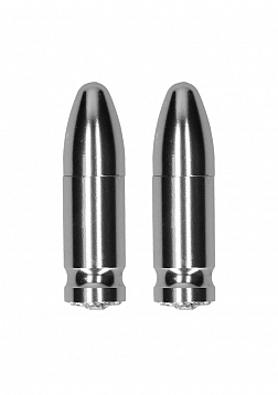 Magnetic Nipple Clamps - Diamond Bullet - Silver