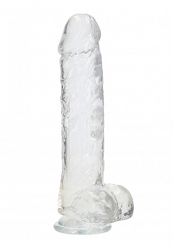 10" / 25,4 cm Realistic Dildo With Balls - Transparent